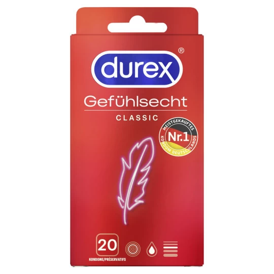 Durex Gefühlsecht Classic Kondome 20 Stück 3 Durex Gefühlsecht Classic Kondome 20 Stück