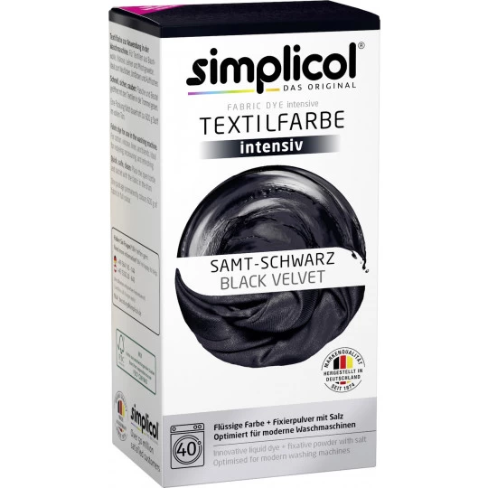 Simplicol Textilfarbe Intensiv Samt-schwarz 150ML+400G 3 Simplicol Textilfarbe Intensiv Samt-schwarz 150ML+400G
