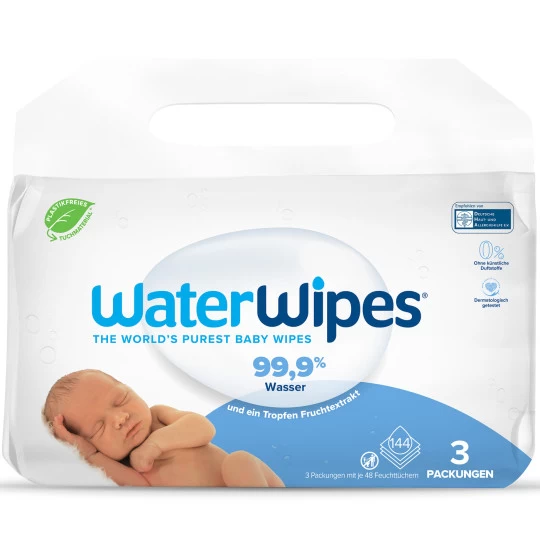 Water Wipes Babyfeuchttücher 144ST + Lätzchen Gratis 3 Water Wipes Babyfeuchttücher 144ST + Lätzchen Gratis